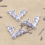 20pcs Charms Halloween Bat 15x24mm Antique Silver Color Pendants Making DIY Handmade Tibetan Finding Jewelry