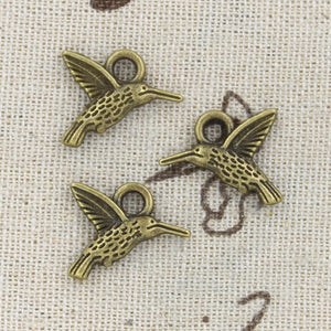 12pcs Charms Hummingbird Bird 19x15mm Antique Making Pendant fit,Vintage Tibetan Bronze Silver color,DIY Handmade Jewelry