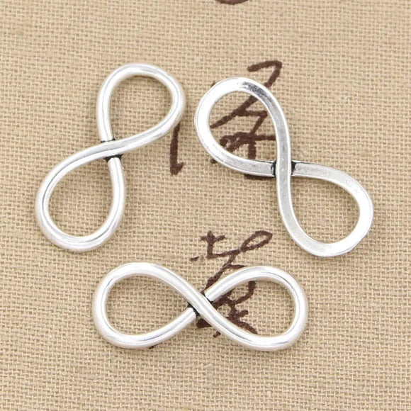 15pcs Charms Infinity Connector 30x12mm Antique Making Pendant fit,Vintage Tibetan Bronze Silver color,DIY Handmade Jewelry