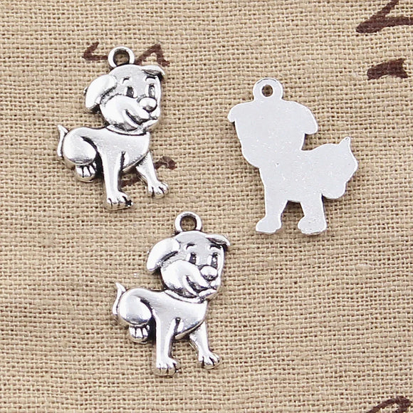20pcs Charms Lovely Dog 21x16mm Antique Silver Color Pendants Making DIY Handmade Tibetan Finding Jewelry