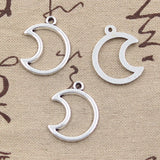 12pcs Charms Moon 21x26mm Antique Silver Color Pendants Making DIY Handmade Tibetan Finding Jewelry