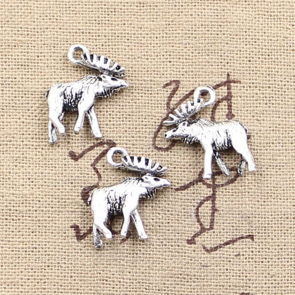 20pcs Charms Moose Deer 18x16mm Antique Making Pendant fit,Vintage Tibetan Silver color,DIY Handmade Jewelry EF4660