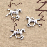 12pcs Charms Running Horse 22x15mm Antique Pendant fit,Vintage Tibetan Bronze Silver color,DIY Handmade Jewelry