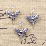 12pcs Charms Skull Butterfly Dagger 25x18mm Antique Silver Color Pendants DIY Crafts Making Findings Handmade Tibetan Jewelry