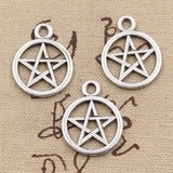 12pcs Charms Star Pentagram 24x20mm Antique Making Pendant fit,Vintage Tibetan Bronze Silver color,DIY Handmade Jewelry