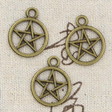 12pcs Charms Star Pentagram 24x20mm Antique Making Pendant fit,Vintage Tibetan Bronze Silver color,DIY Handmade Jewelry