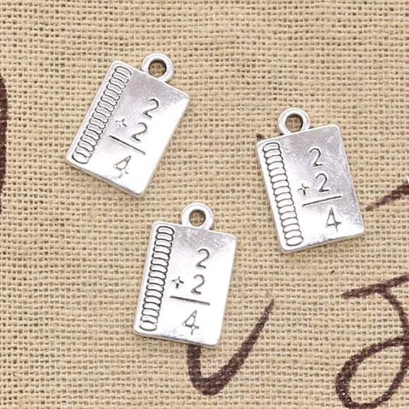 20pcs Charms Study Math Book 17x10mm Antique Silver Color Pendants Making DIY Handmade Tibetan Finding Jewelry
