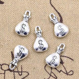 20pcs Charms Wallet Dollar Purse Money 17x9mm Antique Silver Color Pendants Making DIY Handmade Tibetan Finding Jewelry RF4673