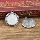 12pcs Fit 16mm Round Glass Cabochon Base Setting Hot Antique Bronze Silver Color Color Pendant Tray For Jewelry DIY Making