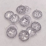 12pcs Twelve Constellations Aries Taurus Gemini Cancer Leo Virgo Pendant  Earrings Necklace For DIY Jewelry Making Accessorie