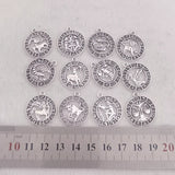 12pcs Twelve Constellations Aries Taurus Gemini Cancer Leo Virgo Pendant  Earrings Necklace For DIY Jewelry Making Accessorie