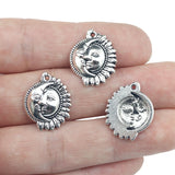 15 Pieces 16*20mm Antique Silver Color Mixed Alloy Sun&Moon Charms Pendant Accessory For DIY Jewelry Making