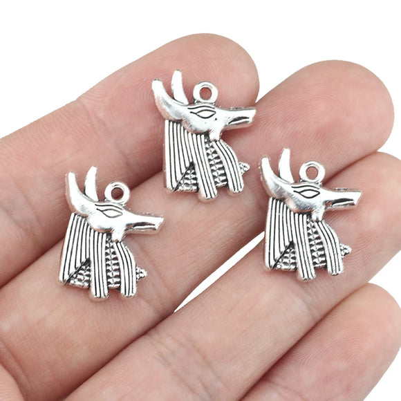 15 Pieces 16*20mm Mixed Alloy Antique Silver Color Sheephead Wicca Charms Vintage Pendant Accessory For DIY Jewelry Making