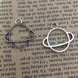 15 Pieces 21*22mm Mixed Alloy Antique Silver Color Pretty Planet Charms Bracelet Pendant Accessory For DIY Jewelry Making