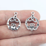 15Pcs 17*23mm Antique Silver Plated Hollow Love Rings Charms