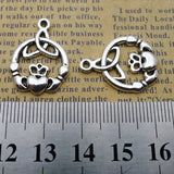 15Pcs 17*23mm Antique Silver Plated Hollow Love Rings Charms