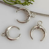 15Pcs/Lot 20x16mm Antique Silver Color Cowhorn Charms Crescent Moon Charms Pendants Fit Jewelry Making DIY Jewelry Findings