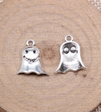 15Pcs/Lot Charms Halloween Ghost 17x14mm Antique Silver Color Pendants Making DIY Handmade Tibetan Finding Jewelry