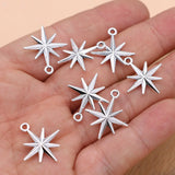 15Pcs Silver Plated Star Charm Pendant for Jewelry Making Bracelet Accessories DIY