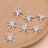 15Pcs Silver Plated Star Charm Pendant for Jewelry Making Bracelet Accessories DIY