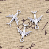 20pcs Charms Airplane Plane 21x17mm Antique Silver Color Pendants Making DIY Handmade Tibetan Finding Jewelry