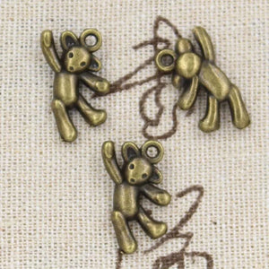 15pcs Charms Bear 19x10mm Antique,Zinc Alloy Pendant fit,Vintage Tibetan Bronze Silver color,DIY For Handmade Jewelry