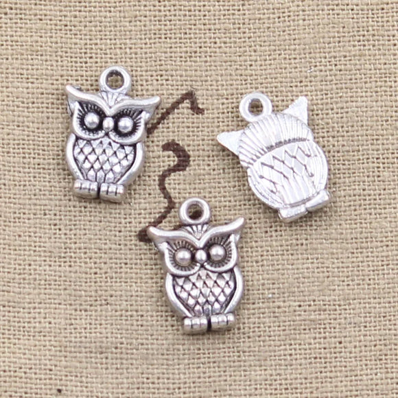 15pcs Charms Big Eyes Owl 16x12mm Antique Making Pendant fit,Vintage Tibetan Bronze Silver color,DIY Handmade Jewelry