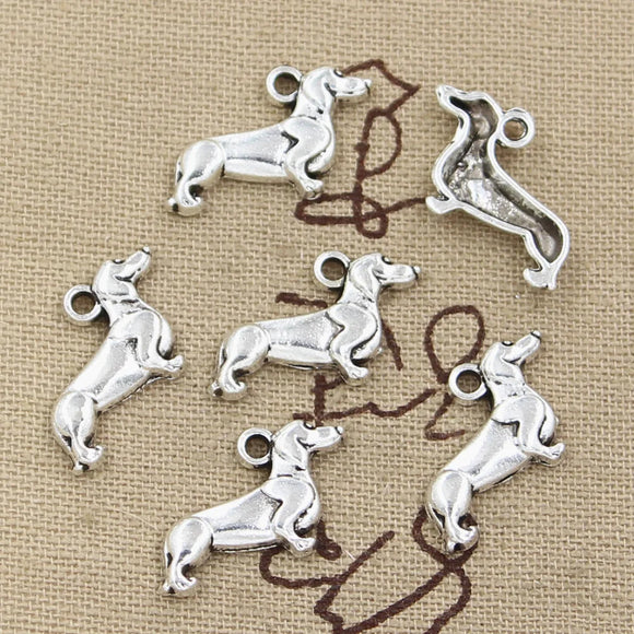20pcs Charms Dog Dachshund 20x15mm Antique Making Pendant fit,Vintage Tibetan Bronze Silver color,DIY Handmade Jewelry