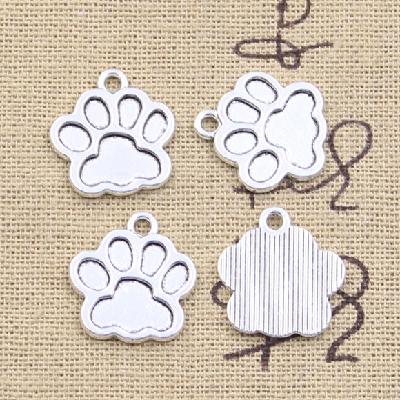 15pcs Charms Dog Paw Bear Claw 17x16mm Antique Silver Color Pendants Making DIY Handmade Tibetan Finding Jewelry
