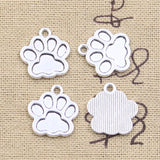 15pcs Charms Dog Paw Bear Claw 17x16mm Antique Silver Color Pendants Making DIY Handmade Tibetan Finding Jewelry