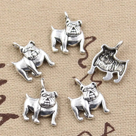 20pcs Charms Dog Pug Bulldog 17x13mm Antique Making Pendant fit,Vintage Tibetan Bronze Silver color,DIY Handmade Jewelry