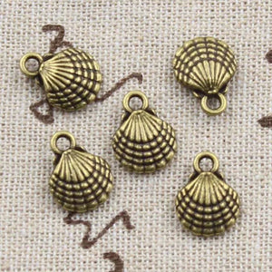 15pcs Charms Double Sided Lovely  Shell 13x10mm Antique Making Pendant fit,Vintage Tibetan Bronze,DIY Handmade Jewelry