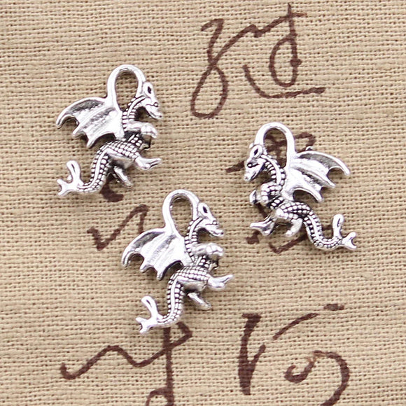 15pcs Charms Dragon 21x14mm Antique Making Pendant fit,Vintage Tibetan Bronze Silver color,DIY Handmade Jewelry ef3828