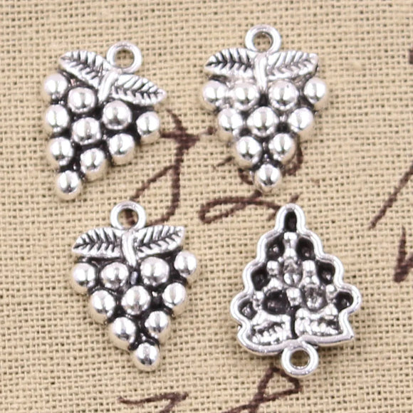 15pcs Charms Fruit Grapes 19x14mm Antique Silver Color Plated Pendants Making DIY Handmade Tibetan Silver Color Finding Jewelry