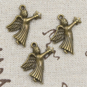 15pcs Charms Guardian Angel Star 26x23mm Antique Tibetan Bronze Pendants Jewelry Making Findings DIY Handmade Jewelry