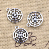 20pcs Charms Halloween Spider Web 17x14mm Antique Silver Color Pendants Making DIY Handmade Tibetan Finding Jewelry