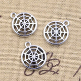 20pcs Charms Halloween Spider Web 17x14mm Antique Silver Color Pendants Making DIY Handmade Tibetan Finding Jewelry