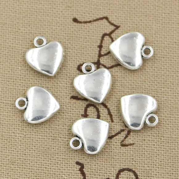 20pcs Charms Heart 12x10mm Antique Making Pendant fit,Vintage Tibetan Bronze Silver color,DIY Handmade Jewelry