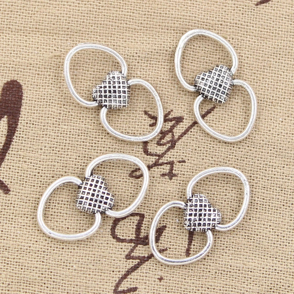 15pcs Charms Heart Connector Link 25x13mm Antique Silver Color Pendants Making DIY Handmade Tibetan Finding Jewelry