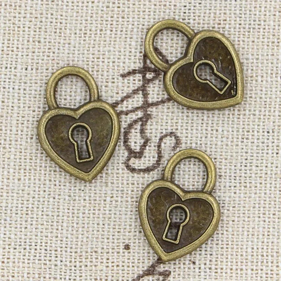 20pcs Charms Heart Lock 19x14mm Antique Making Pendant fit,Vintage Tibetan Bronze Silver Color,DIY Handmade Jewelry