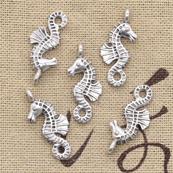 15pcs Charms Hippocampus Seahorse 23x11mm Antique Silver Color Plated Pendants Making DIY Handmade Tibetan Finding Jewelry