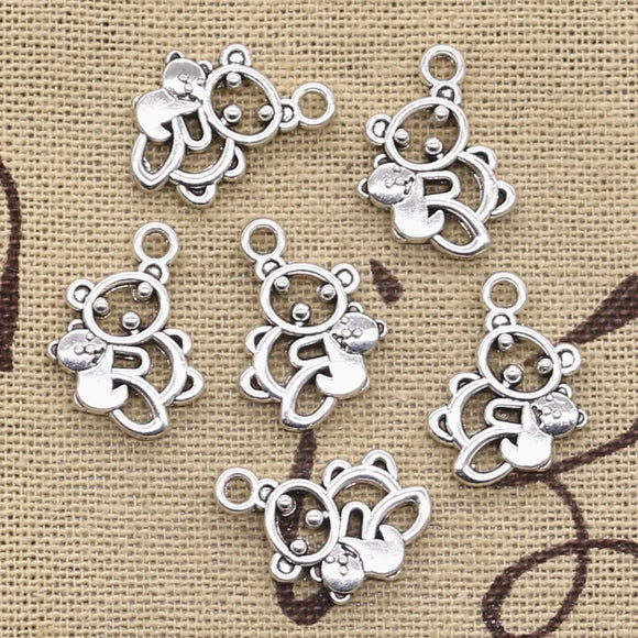 20pcs Charms Lovely Mother Son Bear 18x14mm Antique Making Pendant fit,Vintage Tibetan Silver color,DIY Handmade Jewelry