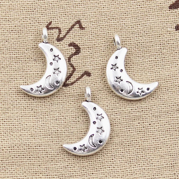 15pcs Charms Moon Star 20x13mm Antique Tibetan Bronze Silver Color Pendant Findings DIY Vintage Choker Handmade Jewelry h2678