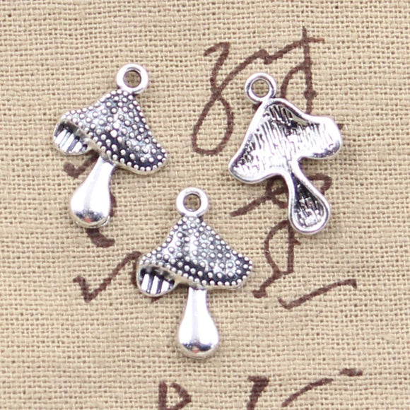 15pcs Charms Mushroom 20x14mm Antique Tibetan Silver Color Pendant Findings Accessories DIY Vintage Choker Handmade Jewelry ef4777