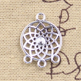 15pcs Charms Native Dream Catcher Chandelier Connector 24x18mm Antique Silver Color Pendants Making DIY Tibetan Finding Jewelry