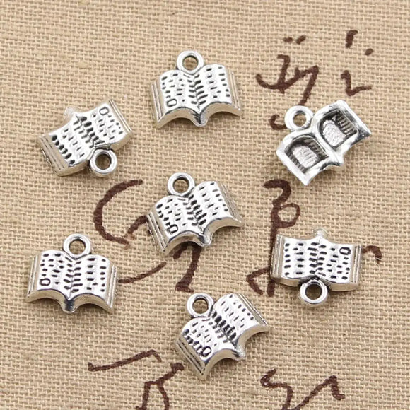 20pcs Charms Open Holy Bible Book 12x11mm Antique Making Pendant fit,Vintage Tibetan Bronze Silver color,DIY Handmade Jewelry