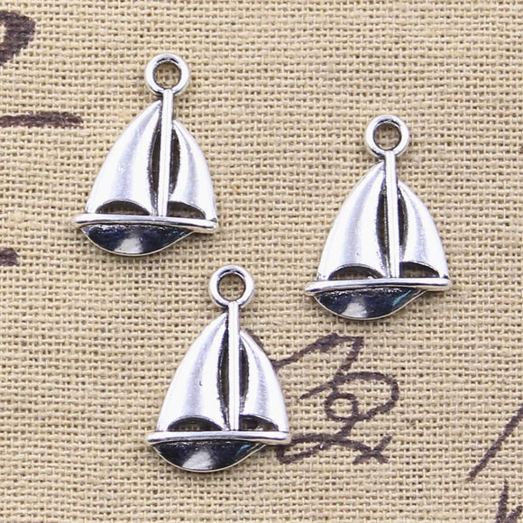 20pcs Charms Sailboat Ship Boat 20x14mm Antique Silver Color Pendants Making DIY Handmade Tibetan Finding Jewelry