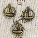 20pcs Charms Sailing Ship 19x16mm Antique Silver Color Pendants Making DIY Handmade Tibetan Finding Jewelry