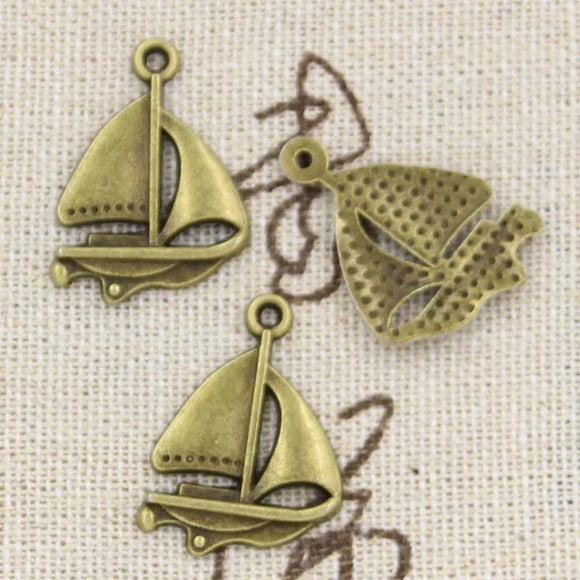 15pcs Charms Ship Boat 24x17mm Antique Making Pendant fit,Vintage Tibetan Bronze Silver color,DIY Handmade Jewelry
