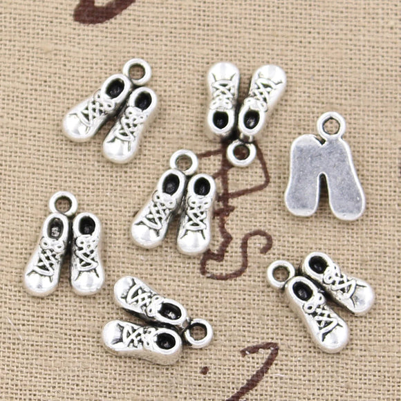 20pcs Charms Shoes 14x10mm Antique Silver Color Pendants Making DIY Handmade Tibetan Finding Jewelry